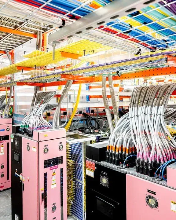 A colorful data center representing Claude
